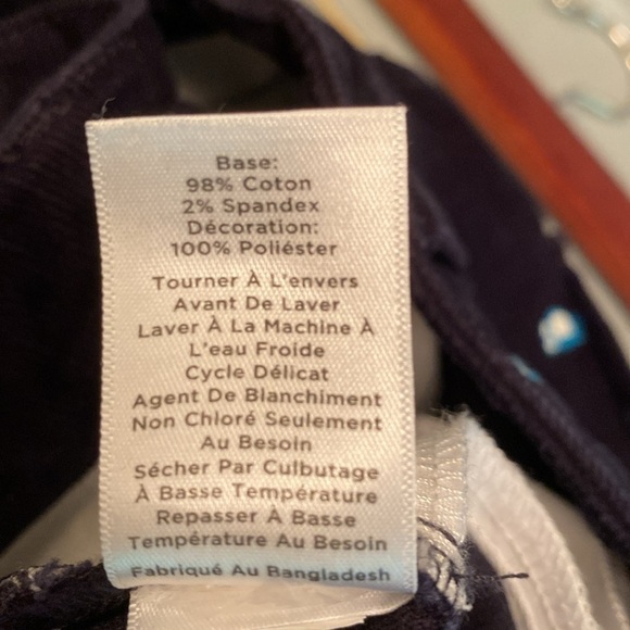 Talbots Owl Embroidered Simply Flattering Pin Whale Corduroy Pants 8P - Picture 7 of 7